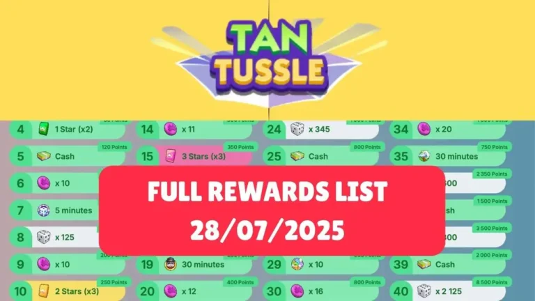 Monopoly Go Today’s Schedule: Get Over 5,820 Dices and Other Rewards With 'Tan Tussle' Event (28/07/2025)
