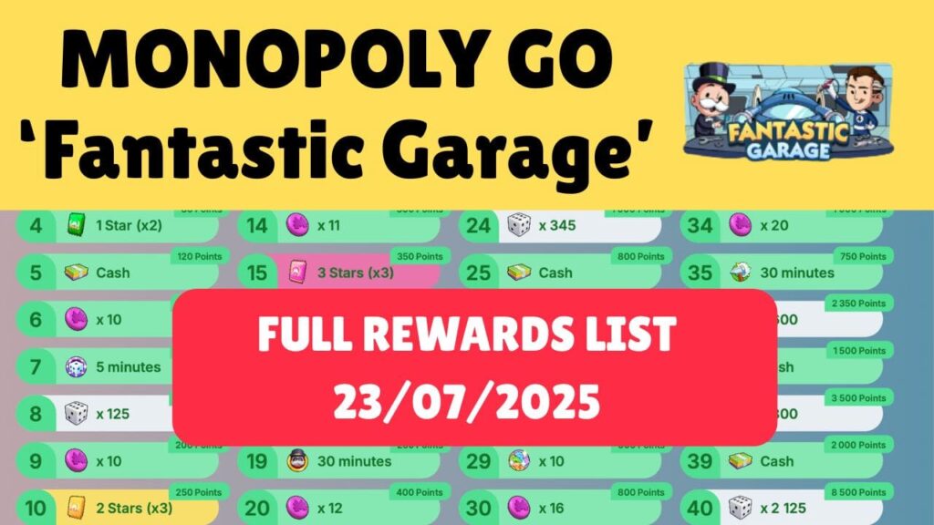 fantastic garage full rewards list-min
